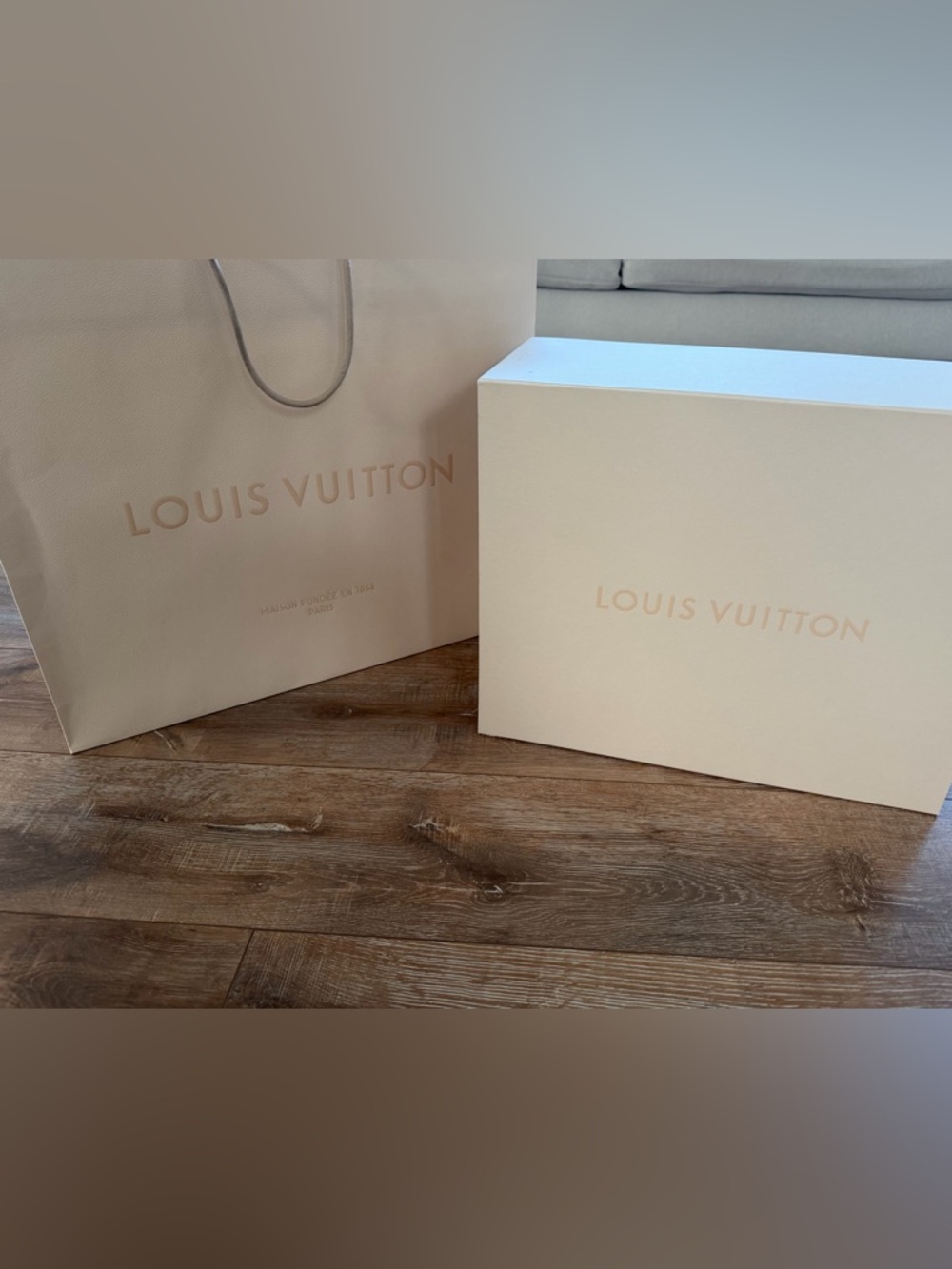 Exclusive Louis Vuitton P9 Cream-Beige Gift Box & Bag Set (Authentic)